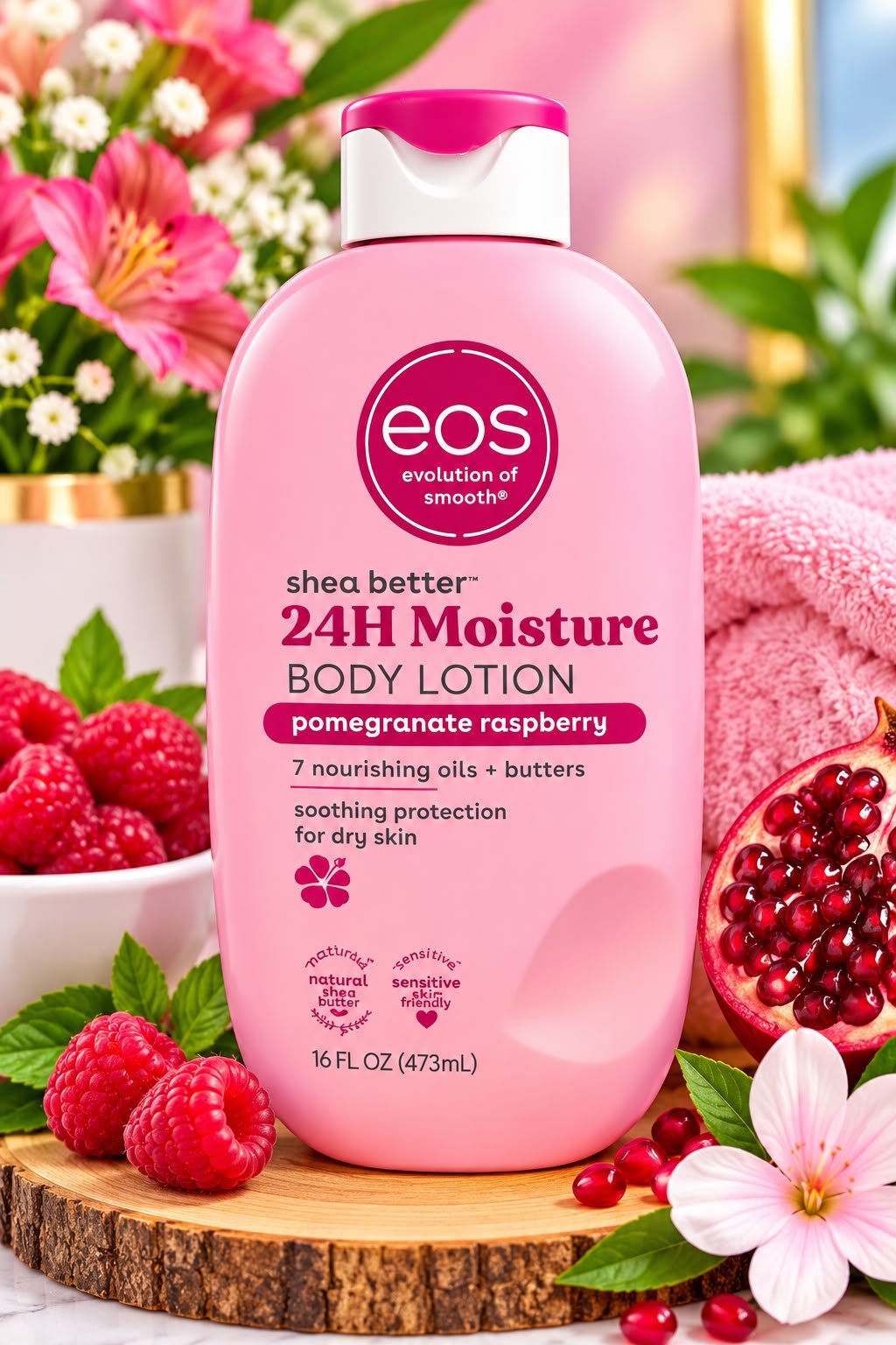 EOS POMEGRANATE RASPBERRY BODY LOTION