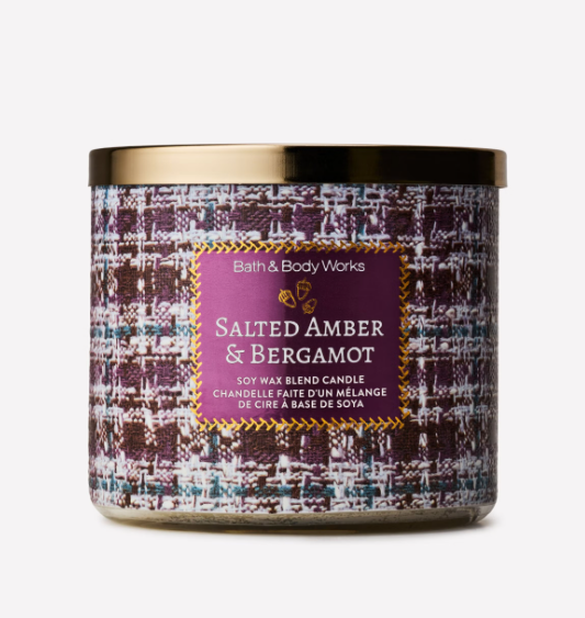 SALTED AMBER BERGAMOT 3 WICK CANDLE